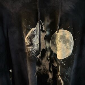 The Mountain Black Wolf Moon Long Sleeve Tee